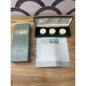 MAGNA BLOC 3 PC‎ THERAPEUTIC MAGNET SET NEODYMIUM MAGNETIC DISCS - CASE